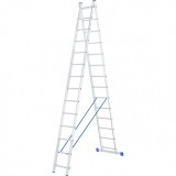 Лестница, 2 х 14 ступеней, алюминиевая, двухсекционная, Сибртех