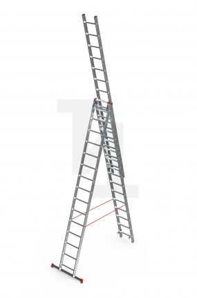 Лестница, 3 х 14 ступеней, алюминиевая, трехсекционная Sarayli 977808