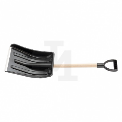 Лопата для уборки снега пластиковая, 275х365х865 мм, деревянный черенок// Sparta 61639