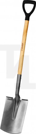 Лопата ″ФАВОРИТ″ штыковая прямоугольная, деревянный черенок, с рукояткой, ЗУБР Профессионал 4-39513_z02