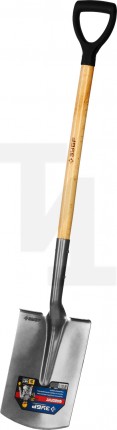 Лопата ″ФАВОРИТ″ штыковая прямоугольная, деревянный черенок, с рукояткой, ЗУБР Профессионал 4-39513_z02