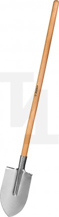 Лопата "Мастер-НС" штыковая из нержавеющей стали, деревянный черенок, ЗУБР 39443