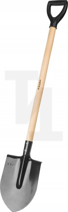 Лопата "МАСТЕР" штыковая, ЛКО, деревянный черенок, с рукояткой, ЗУБР 39572