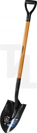 Лопата ″Профи-10″ штыковая для земляных работ, деревянный черенок, с рукояткой, ЗУБР Профессионал 4-39530_z02