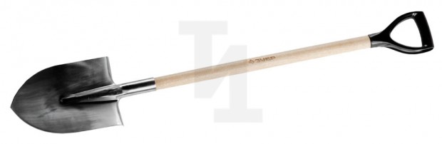 Лопата штыковая из нержавеющей стали, деревянный черенок, с рукояткой, ЗУБР Профессионал 4-39402_z01