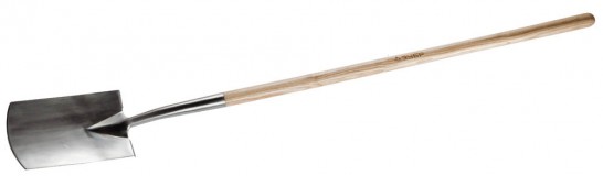 Лопата штыковая прямоугольная из нержавеющей стали, деревянный черенок, ЗУБР Профессионал