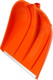 Лопата снеговая пластиковая с алюминиевой планкой, без черенка, 410мм, оранжевая, СИБИН 421834