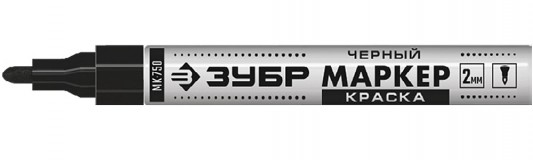 Маркер-краска МК-750 черный, круглый наконечник, 2-4 мм ЗУБР
