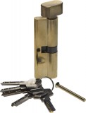 Механизм ЗУБР "ЭКСПЕРТ"цилиндровый, повышенной защищенности, тип "ключ-защелка", цвет латунь, 6-PIN, 90мм
