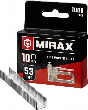 MIRAX 10 мм скобы для степлера узкие тип 53, 1000 шт 3153-10