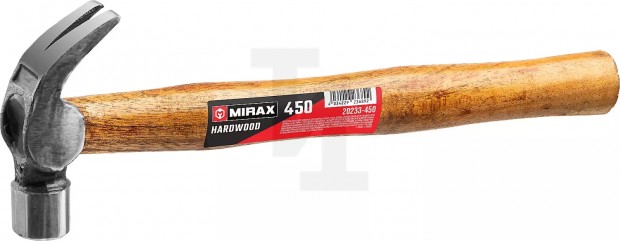MIRAX 450 г молоток-гвоздодёр, деревянная рукоятка 20233-450
