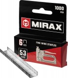 MIRAX 6 мм скобы для степлера узкие тип 53, 1000 шт