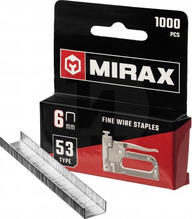 MIRAX 6 мм скобы для степлера узкие тип 53, 1000 шт 3153-06