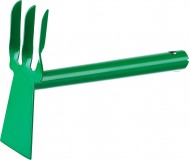 Мотыга-рыхлитель, РОСТОК 421424, с металлической ручкой, "лопатка+3 зуба" прямая, ширина рабочей части - 60мм