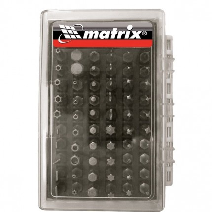 Набор бит с магнитным держателем, CrV, 61 шт Matrix 11387