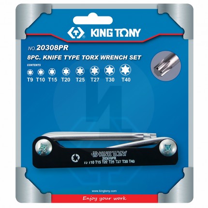Набор Г-образных Torx T9-T40 складные 8 предметов King Tony 20308PR