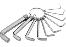Набор ключей имбусовых HEX, 1,5-10 мм, CrV, 10 шт, никелированный, на кольце Sparta
