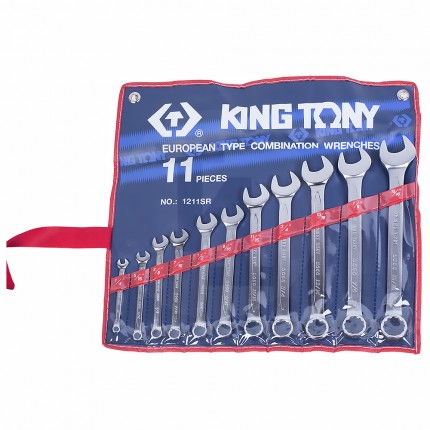 Набор комбинированных ключей 1/4"-15/16" 11 предметов King Tony 1211SR