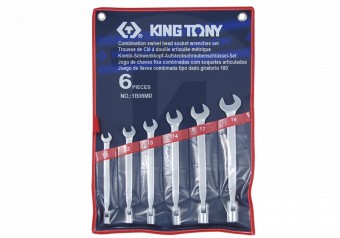 Набор комбинированных ключей 10-19мм 6 предметов King Tony 1B06MR