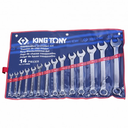 Набор комбинированных ключей 10-32мм 14 предметов King Tony 1214MR
