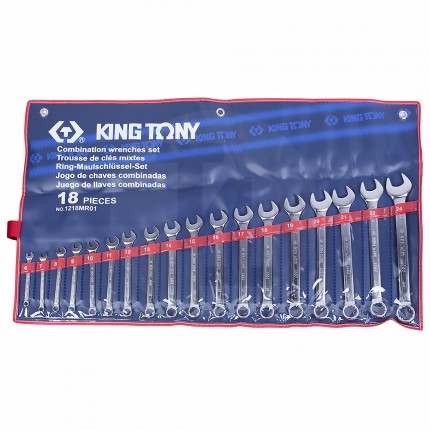 Набор комбинированных ключей 6-24мм 18 предметов King Tony 1218MR01