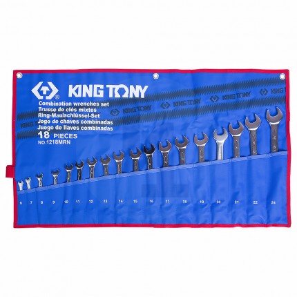 Набор комбинированных ключей 6-24мм чехол из теторона 18 предметов King Tony 1218MRN