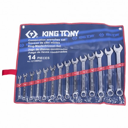 Набор комбинированных ключей 8-24мм 14 предметов King Tony 1215MR01