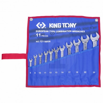 Набор комбинированных ключей 8-24мм чехол из теторона 11 предметов King Tony 1211MRN