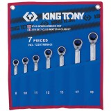 Набор комбинированных трещоточных ключей 8-19мм теторон 7 предметов King Tony