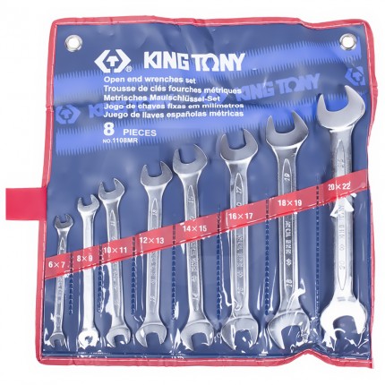 Набор рожковых ключей 6-22мм 8 предметов King Tony 1108MR