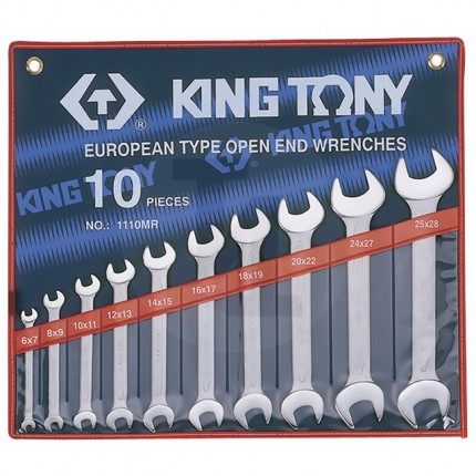 Набор рожковых ключей 6-28мм 10 предметов King Tony 1110MR