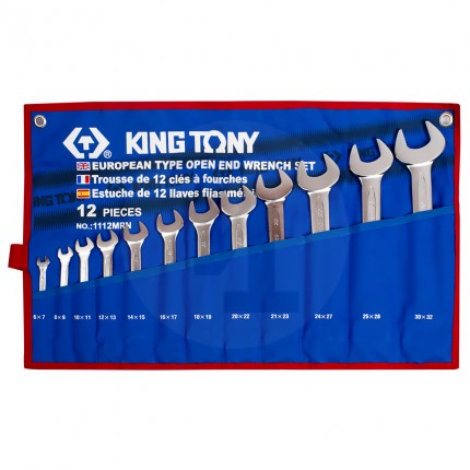 Набор рожковых ключей 6-32мм  чехол из теторона 12 предметов King Tony 1112MRN