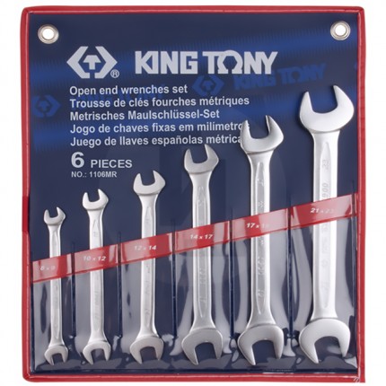 Набор рожковых ключей 8-23мм 6 предметов King Tony 1106MR