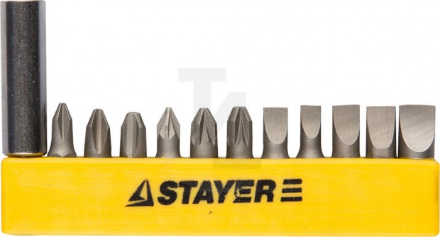 Набор STAYER Биты "MASTER" с магнитным держателем,12 предметов 2609-H12_z01