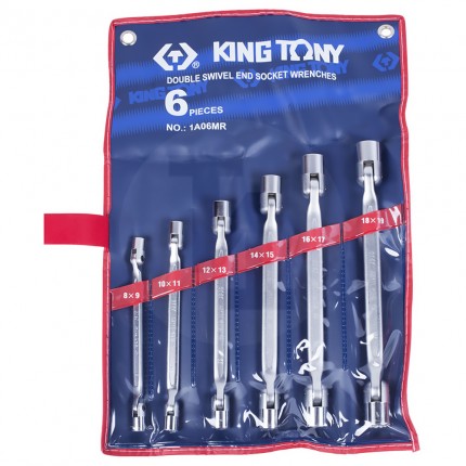 Набор торцевых ключей с шарниром 8-19мм 6 предметов King Tony 1A06MR