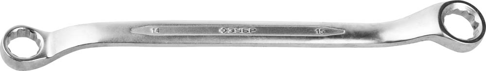 Накидной гаечный ключ изогнутый 14 x 15 мм, ЗУБР