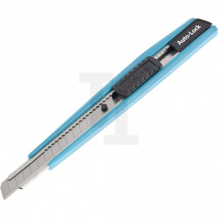 Нож 145 мм, корпус ABS пластик, выдвижное сегментное лезвие 9 мм (SK-5), металлическая направляющая Gross 78895