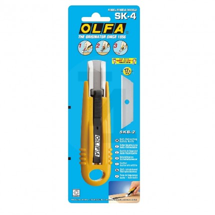 Нож OLFA с выдвижным лезвием и возвратной пружиной, 17,5мм OL-SK-4