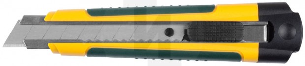 Нож с сегментированным лезвием, KRAFTOOL 09199, двухкомп корпус, автостоп, отсек для хранения запасных лезвий, 18мм 9199