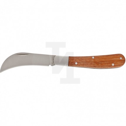 Нож садовый, 170 мм, складной, изогнутое лезвие, деревянная рукоятка Palisad 79001