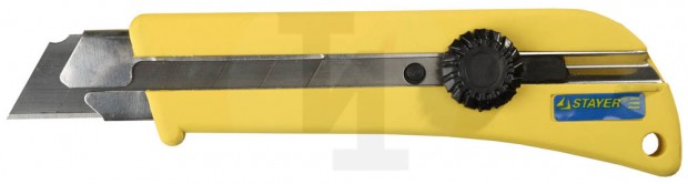 Нож SK-25 с выдвижным сегментированным лезвием, винтовой фиксатор STAYER 09173_z01