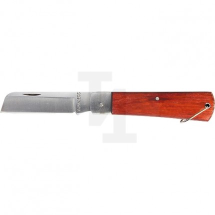 Нож складной, 200 мм, прямое лезвие, деревянная ручка Sparta 78998