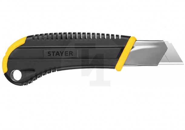 Нож STAYER 25 мм, сегментированное лезвие, винтовой фиксатор, нож HERCULES-25 09141_z01
