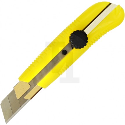 Нож строительный 25 мм, металлическая направляющая, винтовой фиксатор, Сокол 19711