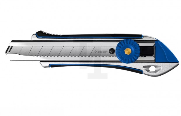 Нож ЗУБР 18 мм, сегментированное лезвие, винтовой фиксатор, нож ТИТАН-В 09178_z01