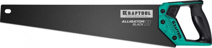 Ножовка для точного реза ″Alligator BLACK 11″, 500 мм, 11 TPI 3D зуб, KRAFTOOL
