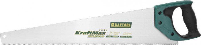 Ножовка KRAFTOOL ″EXPERT″ ″SuperMax″, универсальн быстрый и точный рез, универсальн средний закален зуб, 7/8TPI, 550мм