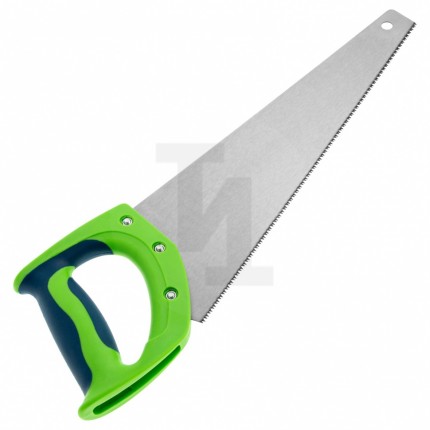 Ножовка по дереву "Зубец", 350 мм, 11 TPI, зуб 2D, калёный зуб, 2-х компонентная рукоятка// Сибртех 23823