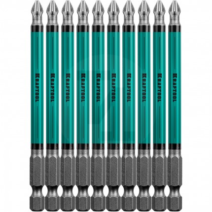 Optimum Line Биты, PH2, 100 мм, тип хвостовика E 1/4", 10 шт в блистере, KRAFTOOL 26122-2-100-10