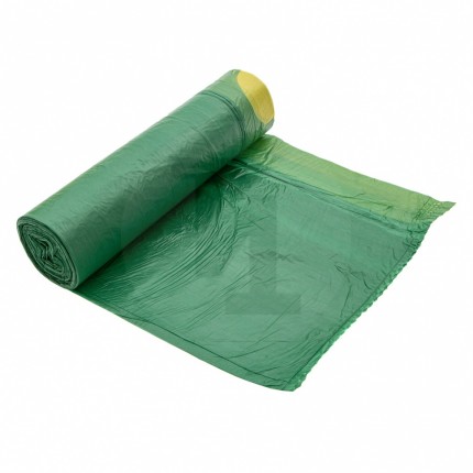 Пакеты для мусора с завязками 35 л x 15 шт. зеленые, Home// Palisad 927175